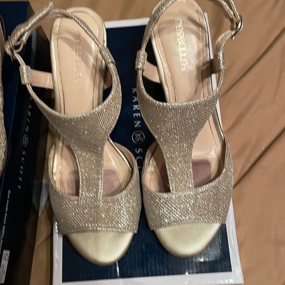 Rose Gold Dress Heels and Karen Scott Flats for Dancing